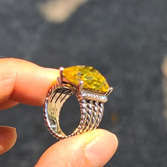 David Yurman Wheaton Citrine with Diamonds Ring - Picture 4 of 5